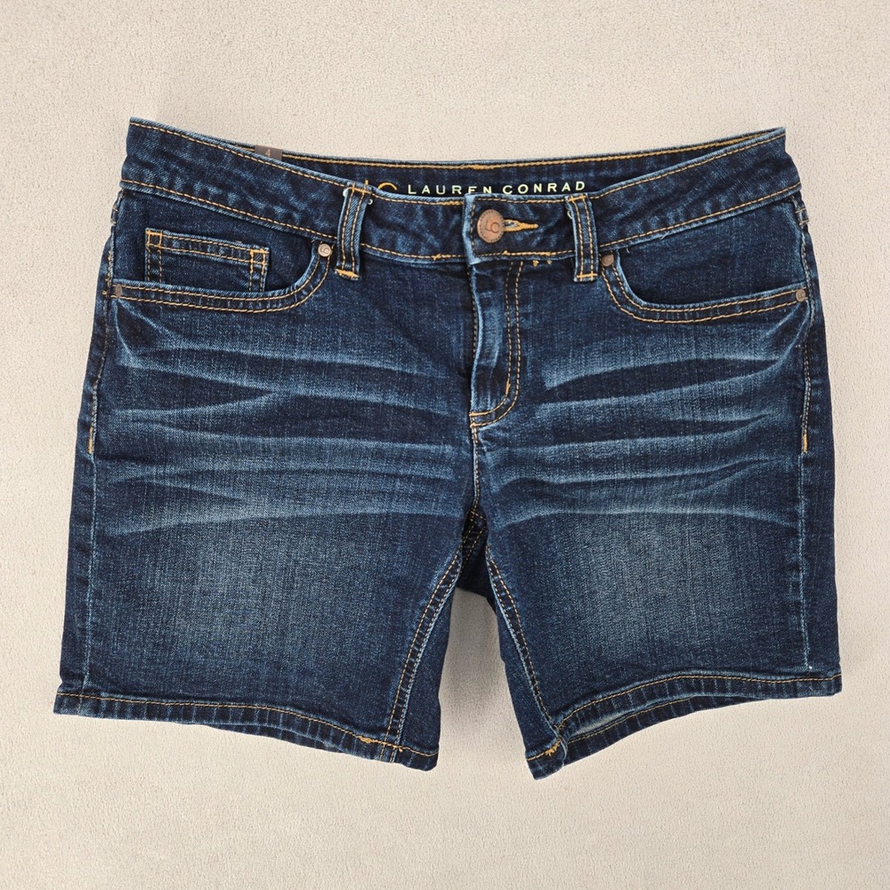 Lauren Conrad Women 4 Denim Shorts Dark Wash Boho Casual Summer Everyday